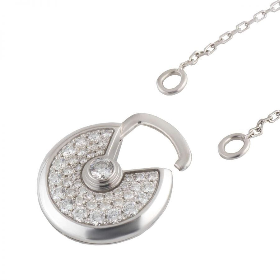[Aurelle Style]AMULETTE SILVER FULL DIAMOND NECKLACE