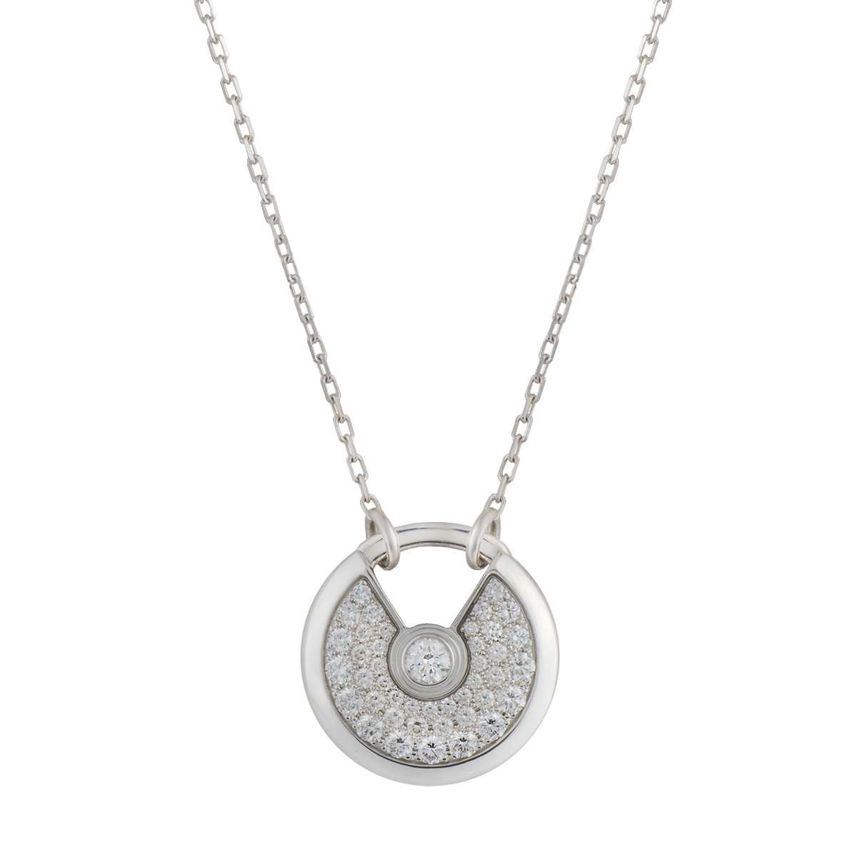 [Aurelle Style]AMULETTE SILVER FULL DIAMOND NECKLACE