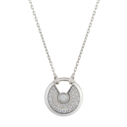 [Aurelle Style]AMULETTE SILVER FULL DIAMOND NECKLACE