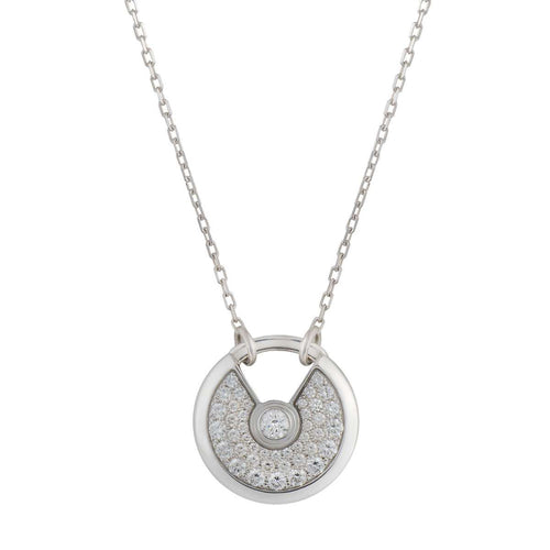 [Aurelle Style]AMULETTE SILVER FULL DIAMOND NECKLACE
