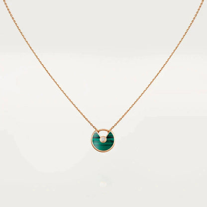 [Aurelle Style]AMULETTE ROSE GOLD MALACHITE NECKLACE