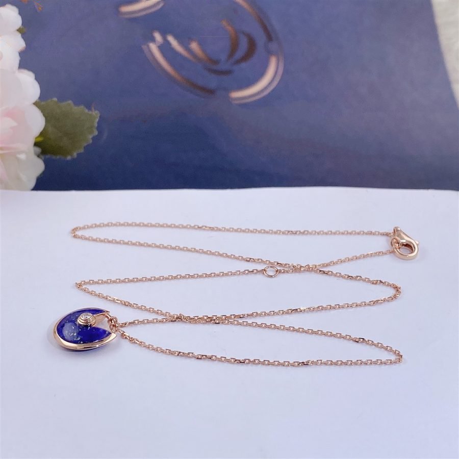 [Aurelle Style]AMULETTE ROSE GOLD AGATE NECKLACE