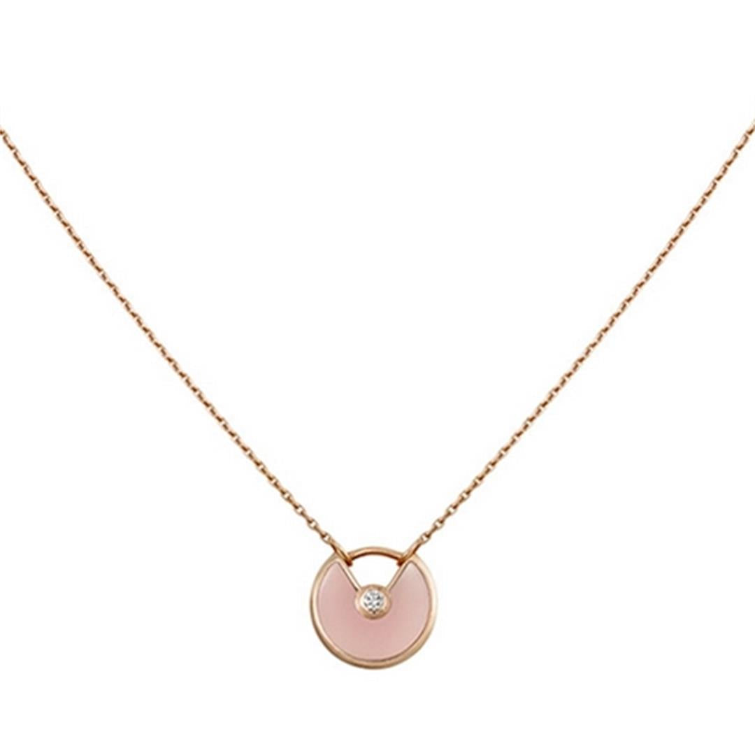 [Aurelle Style]AMULETTE ROSE GOLD PINK MOP NECKLACE