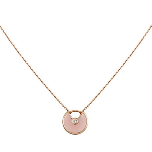 [Aurelle Style]AMULETTE ROSE GOLD PINK MOP NECKLACE