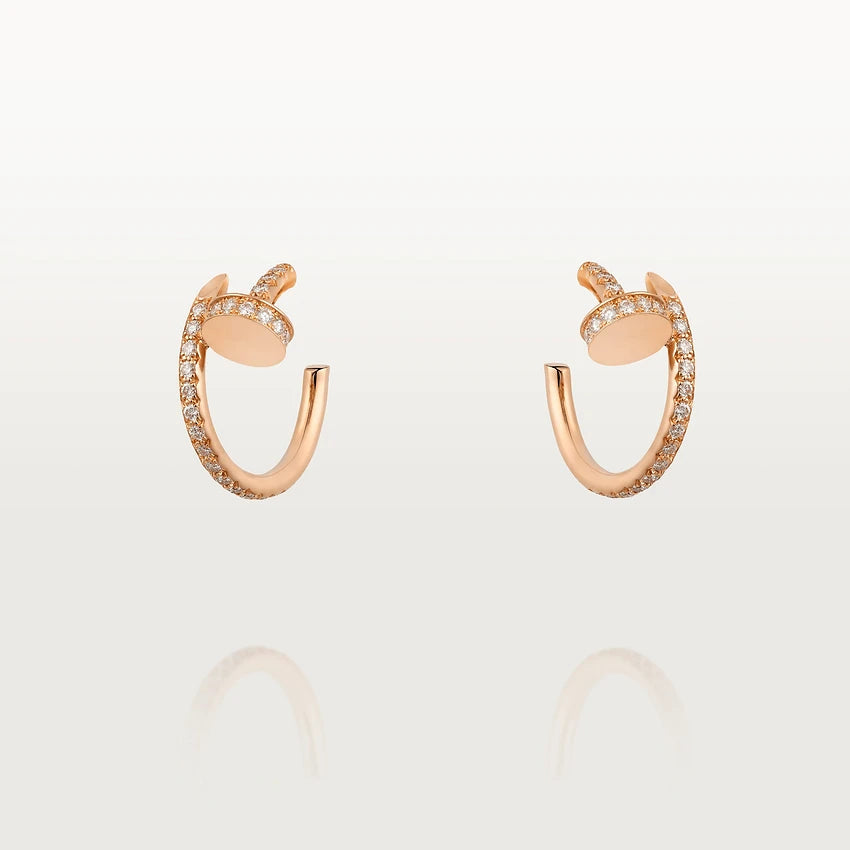 [Aurelle Style]JUSTE EARRINGS 12.75MM PINK GOLD DIAMOND
