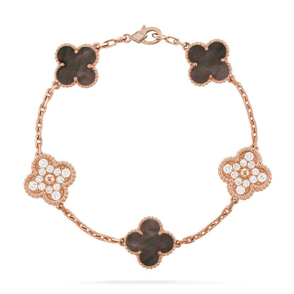 [Aurelle Style] CLOVER 5 MOTIF GRAY MOP BRACELET COLLECTION