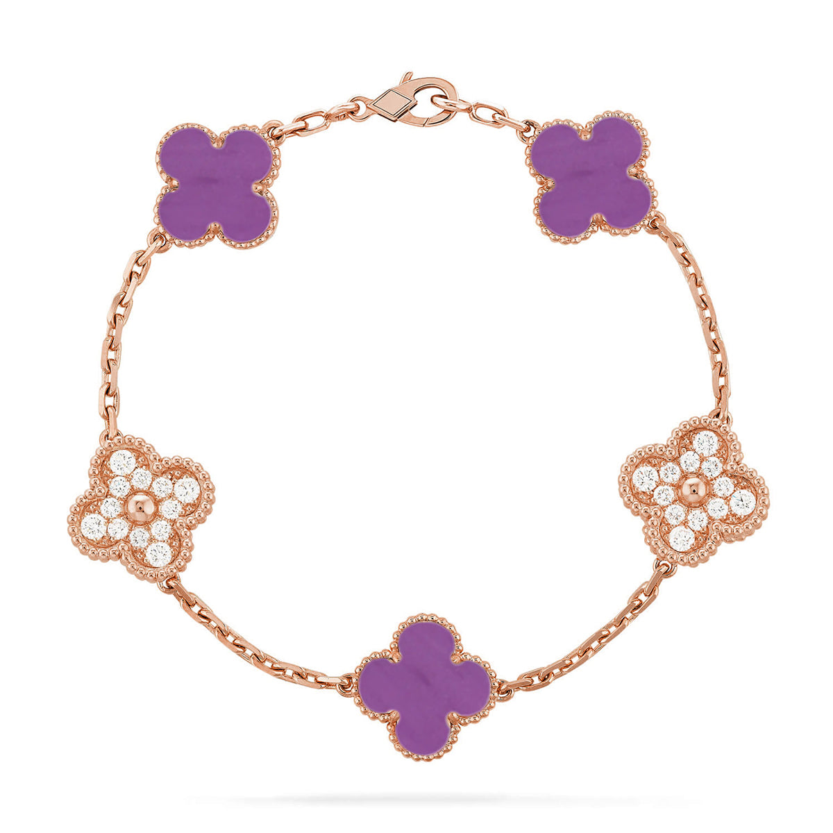 [Aurelle Style] CLOVER 5 MOTIF VIOLET BRACELET COLLECTION