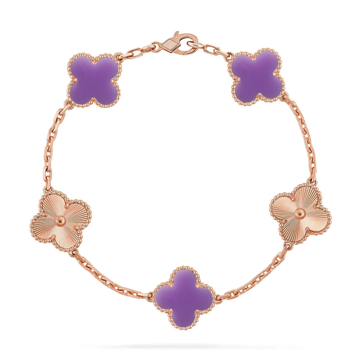 [Aurelle Style]CLOVER 5 MOTIF LIGHT PURPLE BRACELET COLLECTION