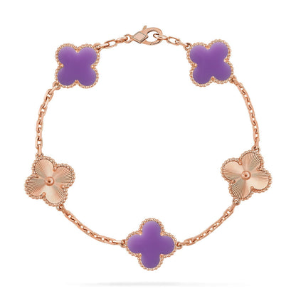 [Aurelle Style]CLOVER 5 MOTIF LIGHT PURPLE BRACELET COLLECTION