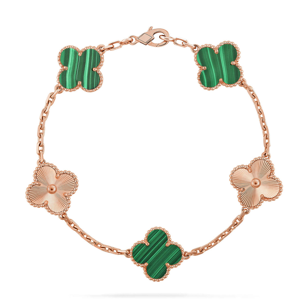 [Aurelle Style] CLOVER 5 MOTIF MALACHITE BRACELET COLLECTION