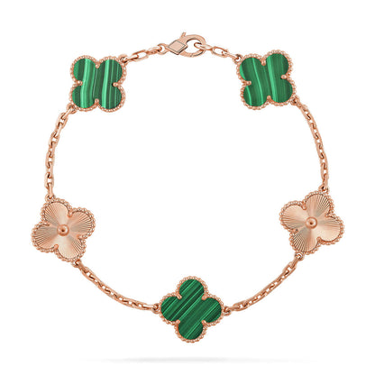 [Aurelle Style] CLOVER 5 MOTIF MALACHITE BRACELET COLLECTION
