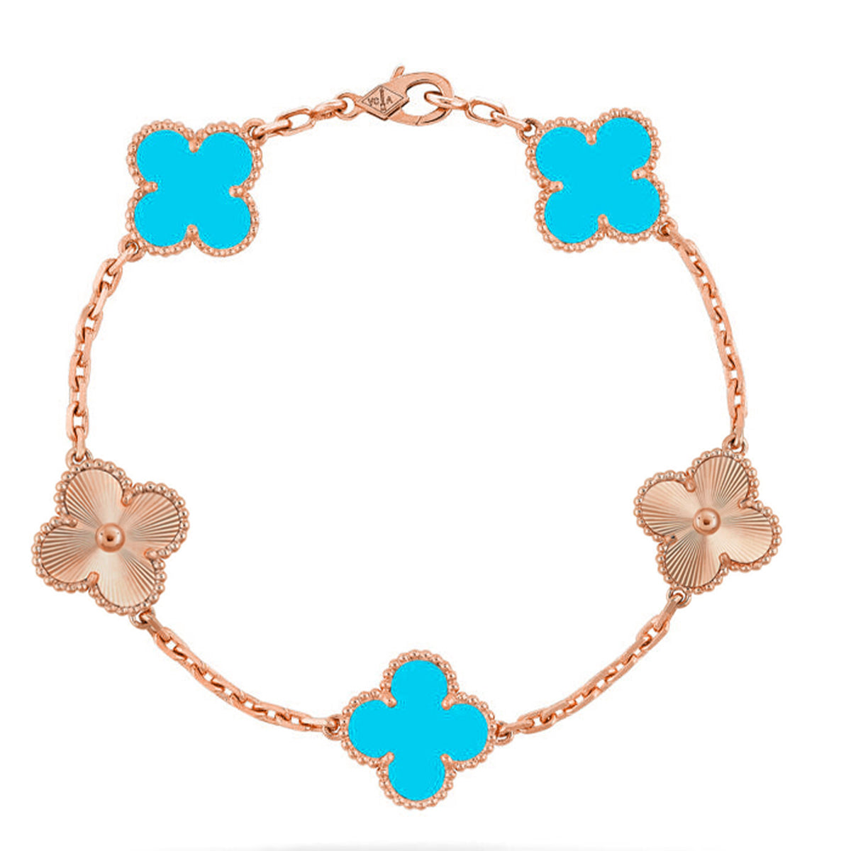 [Aurelle Style] CLOVER 5 MOTIF TURQUOISE BRACELET COLLECTION