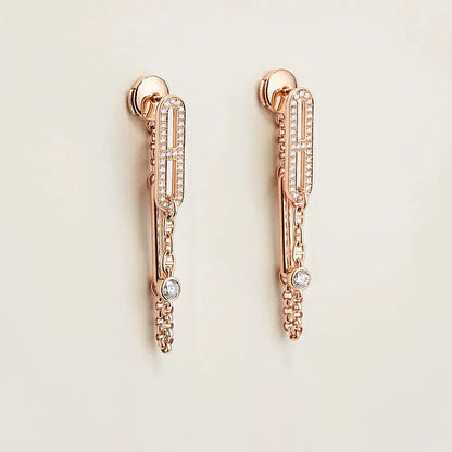 [Aurelle Style]CHAINE CHAOS DIAMOND DROP EARRINGS