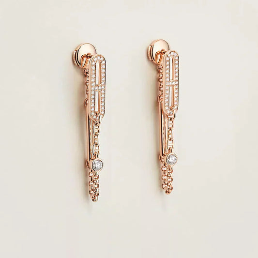 [Aurelle Style]CHAINE CHAOS DIAMOND DROP EARRINGS