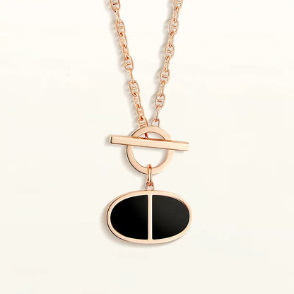 [Aurelle Style]CHAINE VERSO BLACK CERAMIC NECKLACE