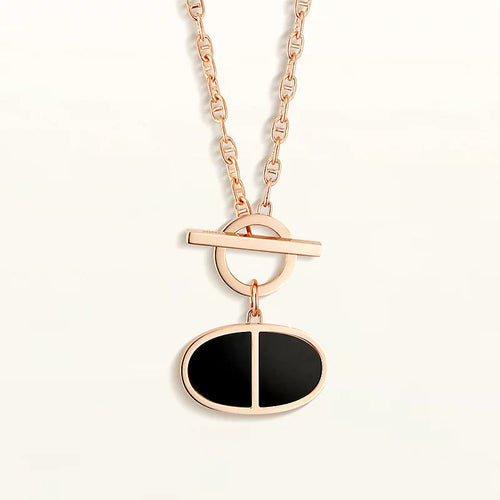 [Aurelle Style]CHAINE VERSO BLACK CERAMIC NECKLACE