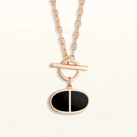 [Aurelle Style]CHAINE VERSO BLACK CERAMIC NECKLACE