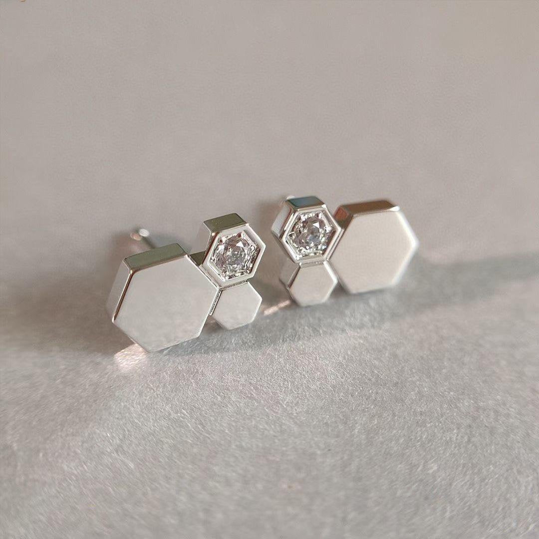 [Aurelle Style]BEE LOVE SILVER DIAMOND EARRINGS