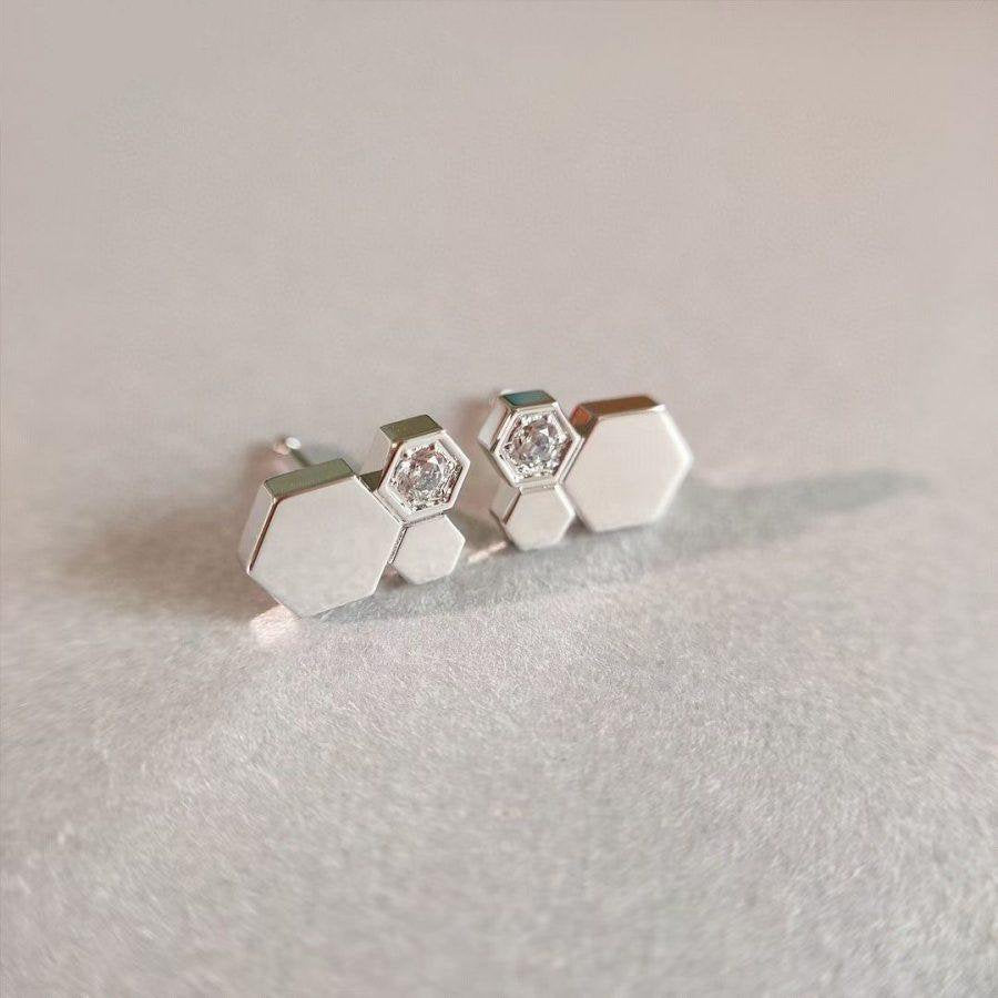 [Aurelle Style]BEE LOVE SILVER DIAMOND EARRINGS