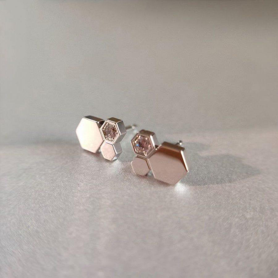 [Aurelle Style]BEE LOVE SILVER DIAMOND EARRINGS