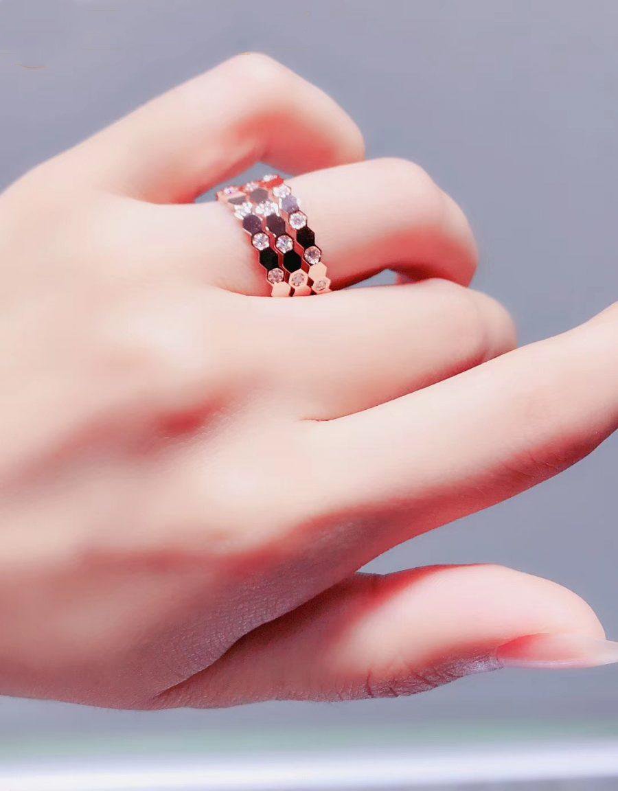 [Aurelle Style]BEE LOVE RING PINK GOLD DIAMOND