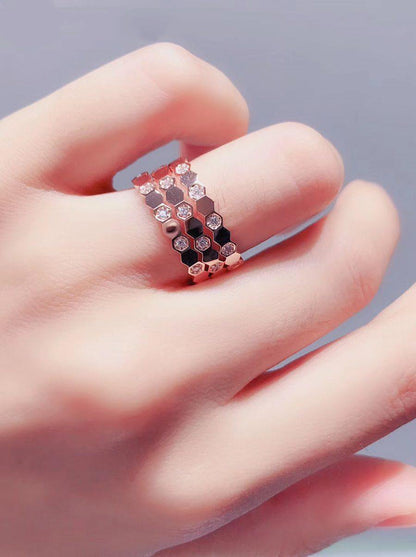 [Aurelle Style]BEE LOVE RING PINK GOLD DIAMOND