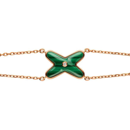[Aurelle Style]JEUX BRACELET MALACHITE PINK GOLD 1 DIAMOND