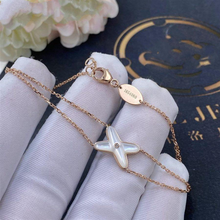 [Aurelle Style]JEUX BRACELET WHITE MOP PINK GOLD 1 DIAMOND