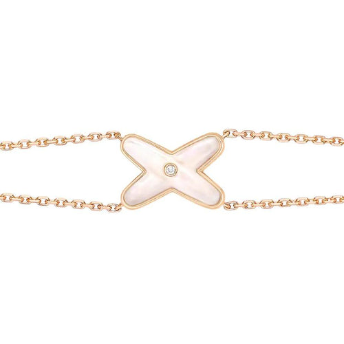 [Aurelle Style]JEUX BRACELET WHITE MOP PINK GOLD 1 DIAMOND