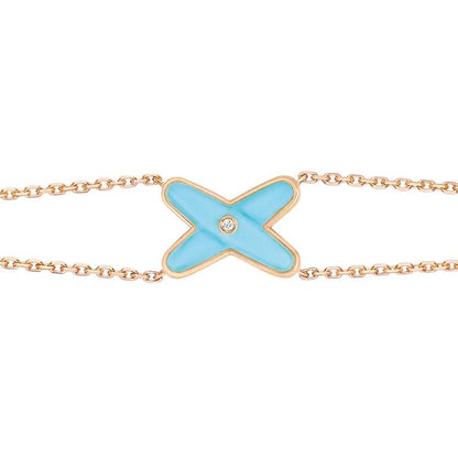 [Aurelle Style]JEUX BRACELET TURQUOISE PINK GOLD 1 DIAMOND