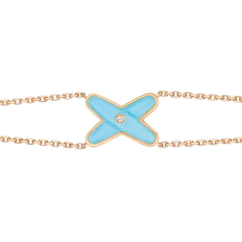 [Aurelle Style]JEUX BRACELET TURQUOISE PINK GOLD 1 DIAMOND