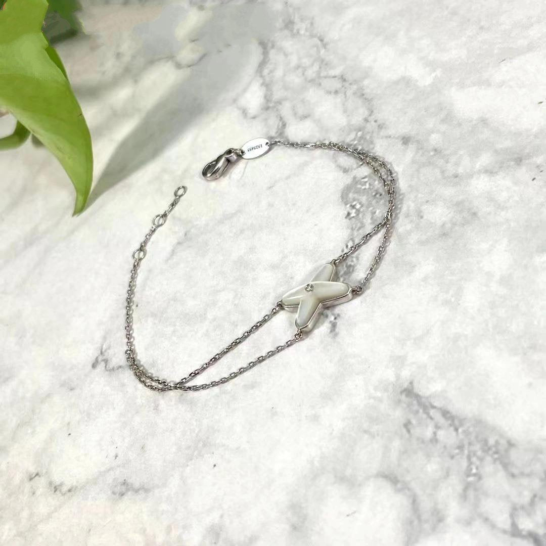 [Aurelle Style]JEUX BRACELET WHITE MOP SILVER 1 DIAMOND