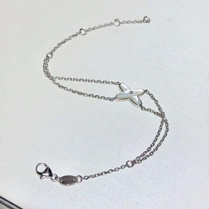 [Aurelle Style]JEUX BRACELET WHITE MOP SILVER 1 DIAMOND