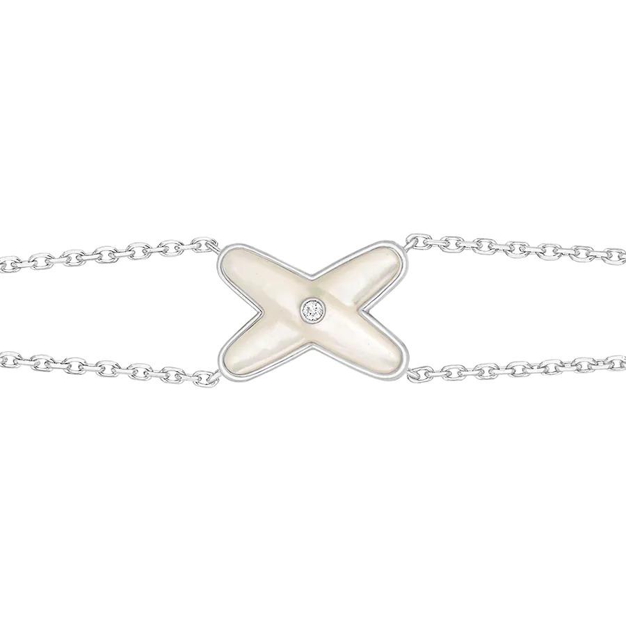[Aurelle Style]JEUX BRACELET WHITE MOP SILVER 1 DIAMOND