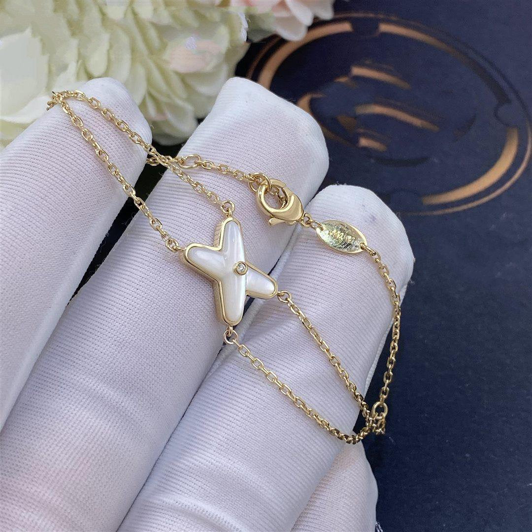 [Aurelle Style]JEUX BRACELET WHITE MOP GOLD 1 DIAMOND