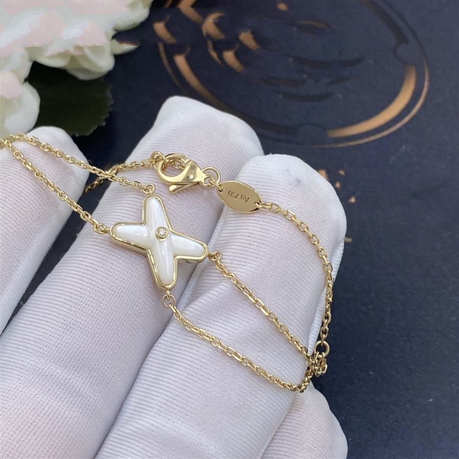 [Aurelle Style]JEUX BRACELET WHITE MOP GOLD 1 DIAMOND