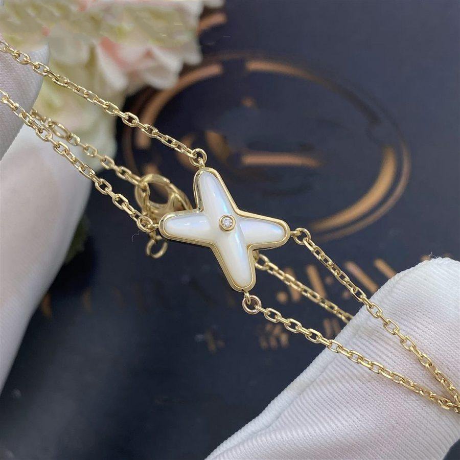 [Aurelle Style]JEUX BRACELET WHITE MOP GOLD 1 DIAMOND
