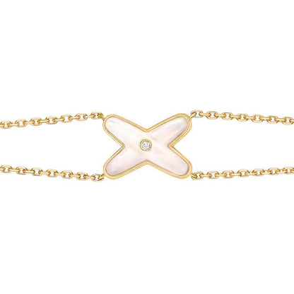 [Aurelle Style]JEUX BRACELET WHITE MOP GOLD 1 DIAMOND