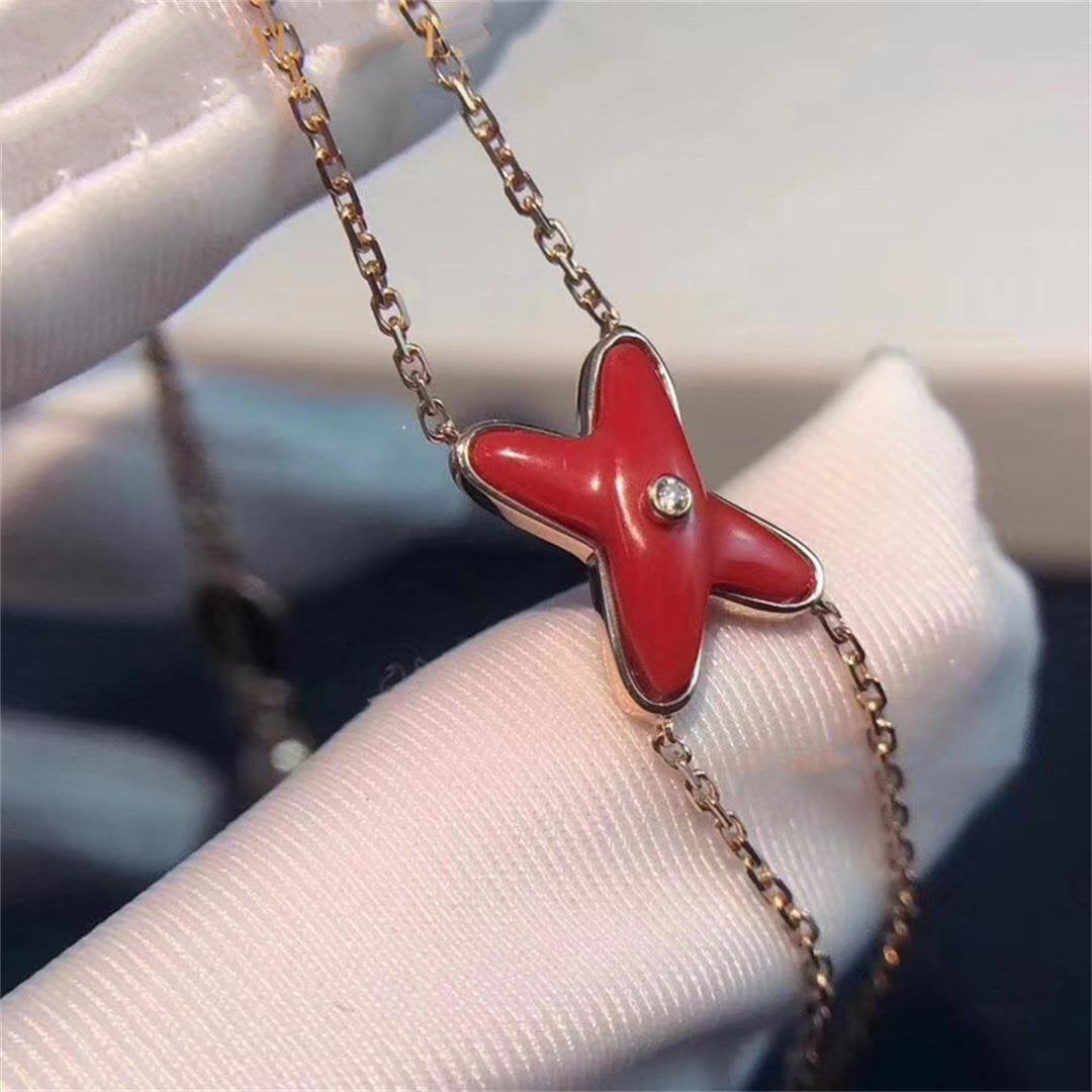 [Aurelle Style]JEUX BRACELET CARNELIAN PINK GOLD 1 DIAMOND