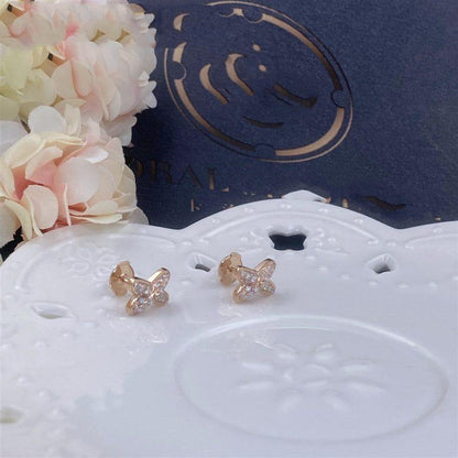 [Aurelle Style]JEUX DE PINK GOLD DIAMOND EARRINGS