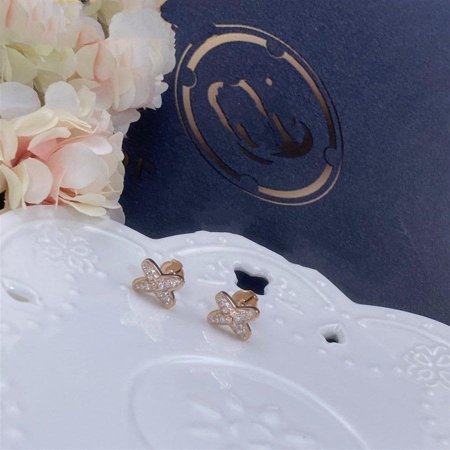 [Aurelle Style]JEUX DE PINK GOLD DIAMOND EARRINGS