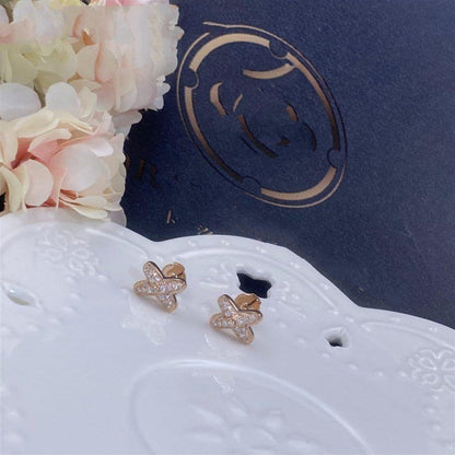 [Aurelle Style]JEUX DE PINK GOLD DIAMOND EARRINGS