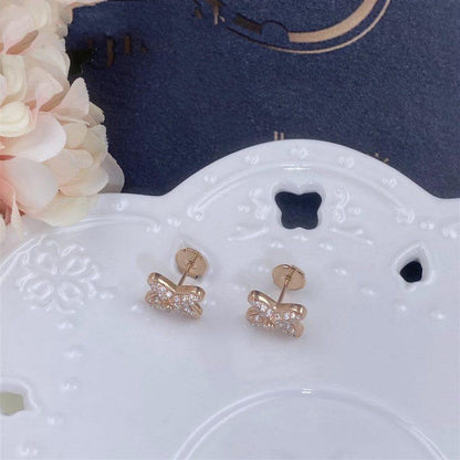 [Aurelle Style]JEUX DE PINK GOLD DIAMOND EARRINGS