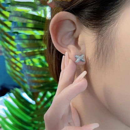 [Aurelle Style]JEUX DE SILVER DIAMOND EARRINGS
