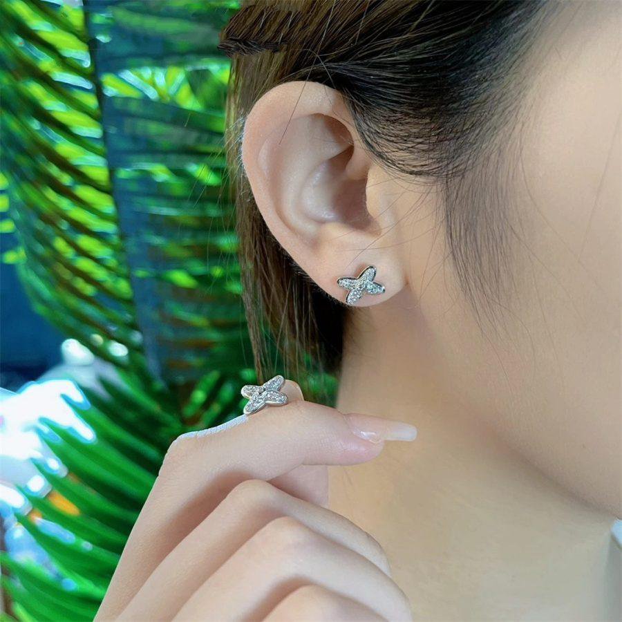 [Aurelle Style]JEUX DE SILVER DIAMOND EARRINGS
