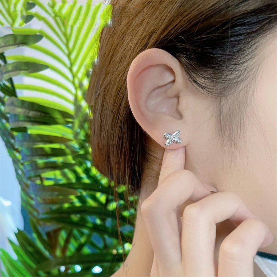[Aurelle Style]JEUX DE SILVER DIAMOND EARRINGS