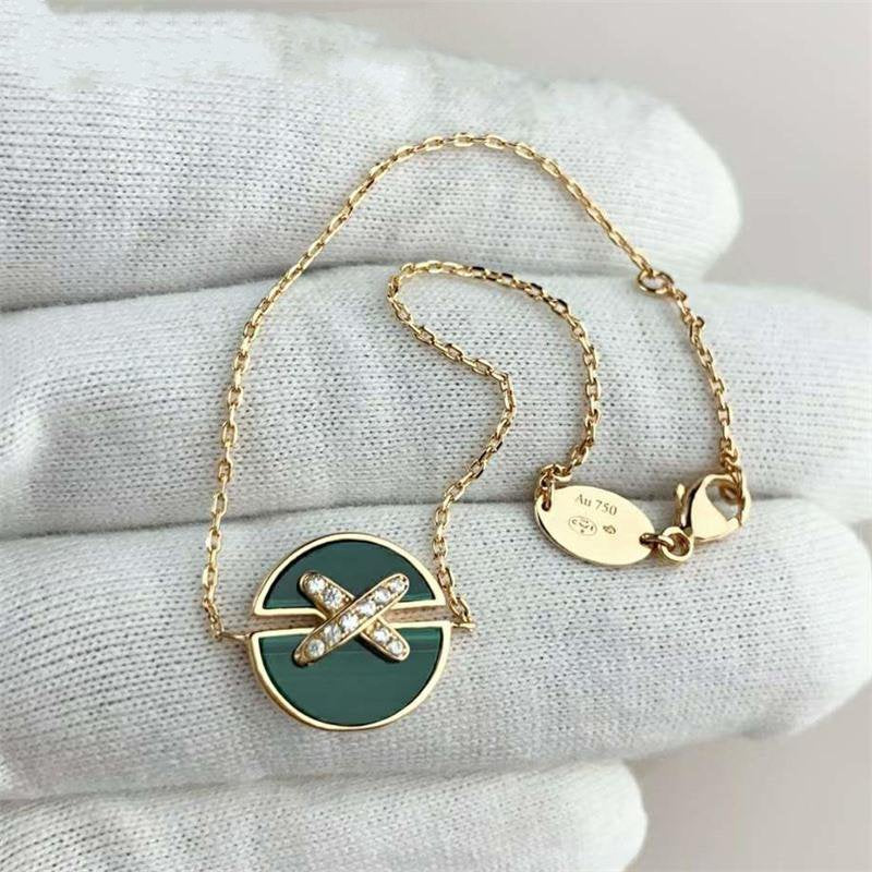 [Aurelle Style]JEUX DE BRACELET MALACHITE PINK GOLD DIAMONDS