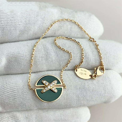 [Aurelle Style]JEUX DE BRACELET MALACHITE PINK GOLD DIAMONDS