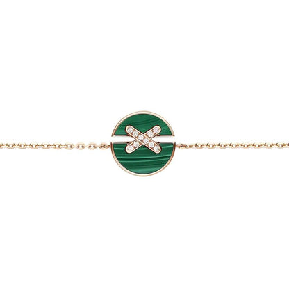 [Aurelle Style]JEUX DE BRACELET MALACHITE PINK GOLD DIAMONDS
