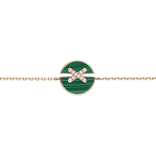 [Aurelle Style]JEUX DE BRACELET MALACHITE PINK GOLD DIAMONDS